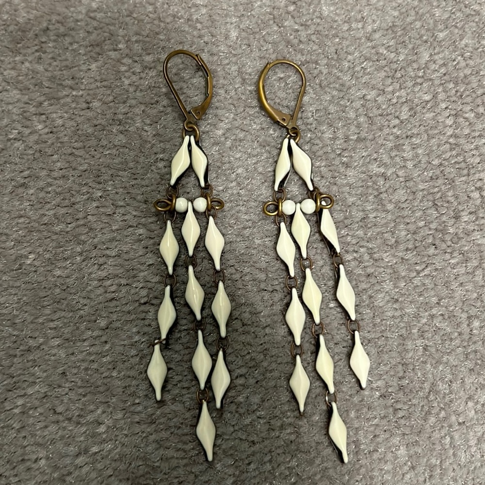 Isabel marant ivory enamel earrings